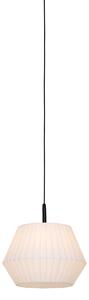 Modern kültéri függőlámpa fekete, fehér búrával 45,6 cm IP44 - Robbert