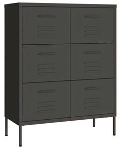 VidaXL antracitszürke acél fiókos szekrény 80 x 35 x 101,5 cm