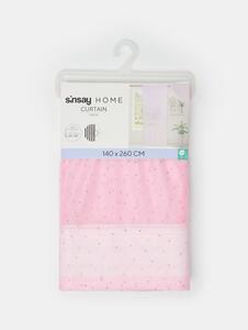 Sinsay - Félig áttetsző függöny behúzó szalaggal és strasszokkal - pasztellpink