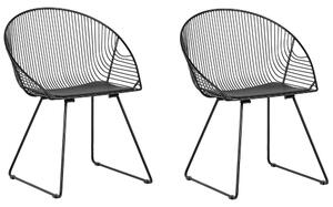 Étkező szék 2 részes készlet Fém Fekete AURORA