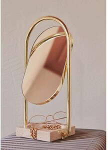 AYTM - Angui Table Mirror Gold/Travertine - Lampemesteren