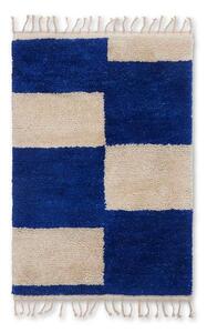 Ferm LIVING - Mara Knotted Rug S Bright Blue/Off-White - Lampemesteren