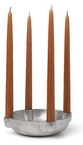 Ferm LIVING - Bowl Candle Holder Medium Aluminium - Lampemesteren