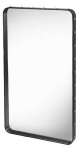 GUBI - Adnet Wall Mirror Rectangular 65X115 Black Leather - Lampemesteren