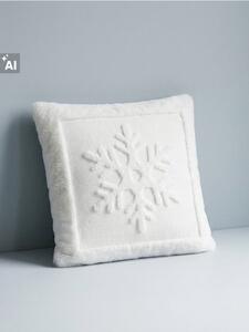 Sinsay - Karácsonyi díszpárnahuzat hópehelymotívummal - fehér