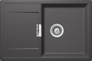 Schock Mono D-100 konyhai mosogatótálca Cristadur Stone 765 x 510 mm, gránit, megfordítható, hagyományos beépítés, palaszürke