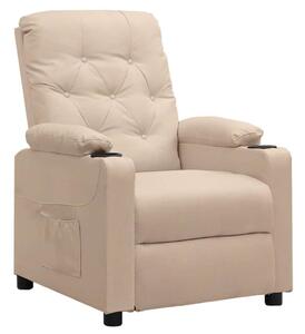 VidaXL krémszínű szövet dönthető fotel