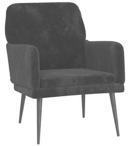 VidaXL Fekete Bársony Fotel - 62x79x79 cm