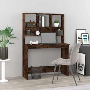 VidaXL Íróasztal polcokkal - Füstös Tölgy - 102x45x148 cm
