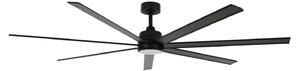 Atlanta mennyezeti ventilátor világítással, fekete, DC-meghajtású, csendes – Beacon Lighting, Atlanta, dimmable, Fekete, Nappali, Alumínium, Modern
