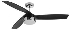Bronx LED mennyezeti ventilátor DC, csendes, 132 cm, CCT – Beacon Beacon Lighting, Bronx, dimmable, Fekete, Nappali, Műanyag, Modern