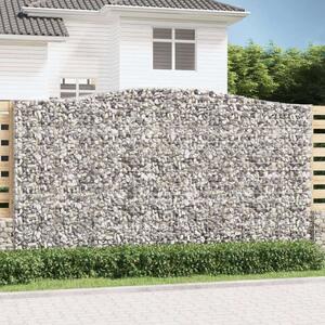VidaXL 9 db íves horganyzott vas gabion kosár 400x50x220/240 cm