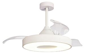 Coin LED mennyezeti ventilátor, fehér, csendes DC-meghajtás, CCT – Mantra Mantra Iluminación, Coin, dimmable, Fehér, Nappali, Műanyag, Modern
