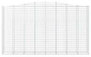 VidaXL 10 db íves horganyzott vas gabion kosár 400x50x220/240 cm