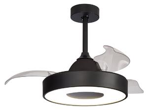 Coin Mini LED mennyezeti ventilátor, fekete, DC, csendes, CCT – Mantra Mantra Iluminación, Coin Mini, dimmable, Fekete, Nappali, Műanyag, Modern