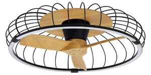 Nature LED mennyezeti ventilátor, CCT App, fekete/bükk – Mantra Mantra Iluminación, Nature, dimmable, Fekete, Nappali, Műanyag