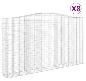 VidaXL 8 db íves horganyzott vas gabion kosár 400x50x220/240 cm
