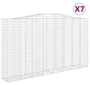 VidaXL 7 db íves horganyzott vas gabion kosár 400x50x220/240 cm
