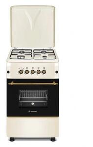 Novacook F5S40G2 Retro Gáztűzhely, 57L, 4 főzőzóna, A energiaosztály, Bézs