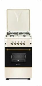 Novacook F5S40G2 Retro Gáztűzhely, 57L, 4 főzőzóna, A energiaosztály, Bézs
