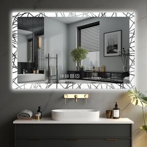 Luxus LED fürdőszoba tükör 90×70 óra és páramentesítés