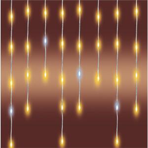 HOME KKF1200D20M LED-es sziporkázó fényfüggöny, 20 méter, 1200db melegfehér DOT LED, adapteres tápellátás, kül- és beltéri kivitel