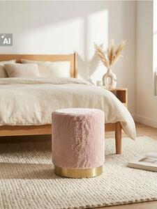 Sinsay - Szőrmés puff fényes talppal - pasztellpink