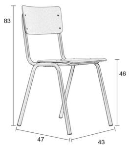 Fehér fából készült szék ZUIVER BACK TO SCHOOL