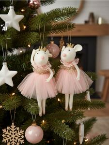 Sinsay - Karácsonyi díszek táncoló egér formában, 2 darabos csomag - pasztellpink