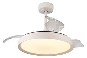 Mistral LED mennyezeti ventilátor, fehér, csendes DC-meghajtás, CCT – Mantra Mantra Iluminación, Mistral, dimmable, Fehér, Nappali, Műanyag, Modern