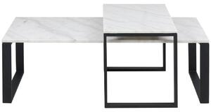 SCANDI Fehér márvány dohányzóasztal készlet Divo 115 cm