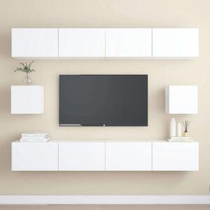 VidaXL Fehér Falra Szerelhető TV Szekrény Szett - 6 részes
