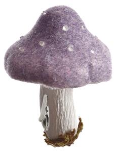 Őszi dekoráció klippel GOMBA 13,5 cm, lila