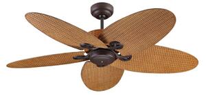 Fijian II mennyezeti ventilátor, barna, Ø 132 cm, csendes – Beacon Beacon Lighting, Fijian II, Barna / Rozsdabarna, Nappali, Műanyag