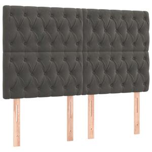VidaXL Bársony Fejtámla - 4 db - Sötétszürke - 72x7x78/88cm