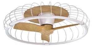 NATURE LED mennyezeti ventilátor, CCT App, fehér/bükk – Mantra Mantra Iluminación, Nature, dimmable, Fehér, Nappali, Műanyag