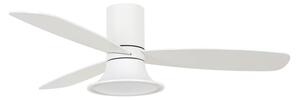 Flusso mennyezeti ventilátor világítással, fehér, Ø132 cm, csendes – Beacon Beacon Lighting, Flusso, dimmable, Fehér, Nappali, Fa, Modern