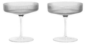 Ferm LIVING - Ripple Champagne Saucers Set of 2 Smoked Greyferm LIVING - Lampemesteren