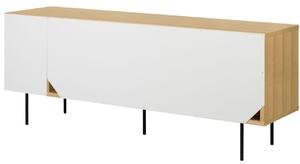 Porto Deco Deron fehér tölgyfa komód 165 x 45 cm, fém talppal