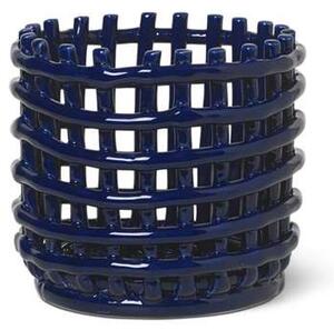 Ferm LIVING - Ceramic Basket Small Blue - Lampemesteren