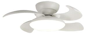 Aloha LED mennyezeti ventilátor, fehér, csendes DC-motor, CCT – Mantra Mantra Iluminación, Aloha, dimmable, Fehér, Nappali, Műanyag, Modern