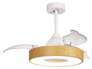 Coin Mini LED mennyezeti ventilátor, fa, csendes DC-meghajtás, CCT – Mantra Mantra Iluminación, Coin Mini, dimmable, Fehér, Nappali, Műanyag, Modern