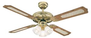 Monarch Trio mennyezeti ventilátor, sárgaréz, csendes – Westinghouse Westinghouse, Monarch, Fa, Nappali, Fa