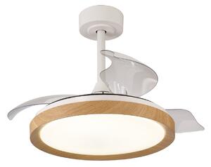 Mistral Mini LED mennyezeti ventilátor, fa, DC, csendes, Mantra – Mantra Mantra Iluminación, Mistral Mini, dimmable, Fa, Nappali, Műanyag, Modern
