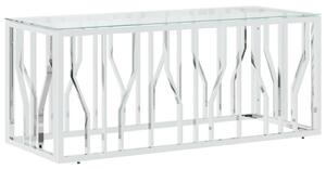 Modern Dohányzóasztal - Üveg és Rozsdamentes Acél - 110x45x45 cm