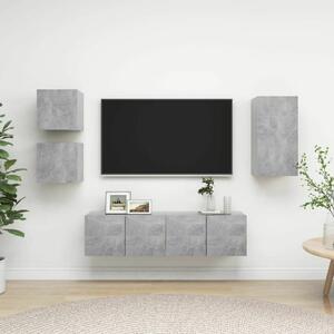 VidaXL 5 részes betonszürke forgácslap TV-szekrényszett