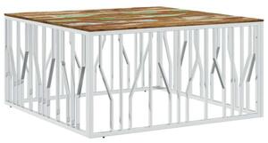 Modern Dohányzóasztal - Fa és Acél - 100x100 cm
