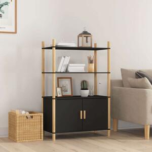 VidaXL fekete szerelt fa magasszekrény 80x40x121 cm