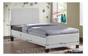 Egyszemélyes ágy 90 cm Coson (fehér) (ágyráccsal). 794086