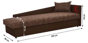 Egyszemélyes ágy (dívány) 80 cm Jeannine (barna) (tárhellyel) (J). 808546